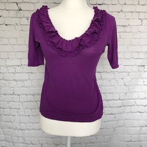 3/$21 🌸  Express Ruffle V-neck Top - Purple